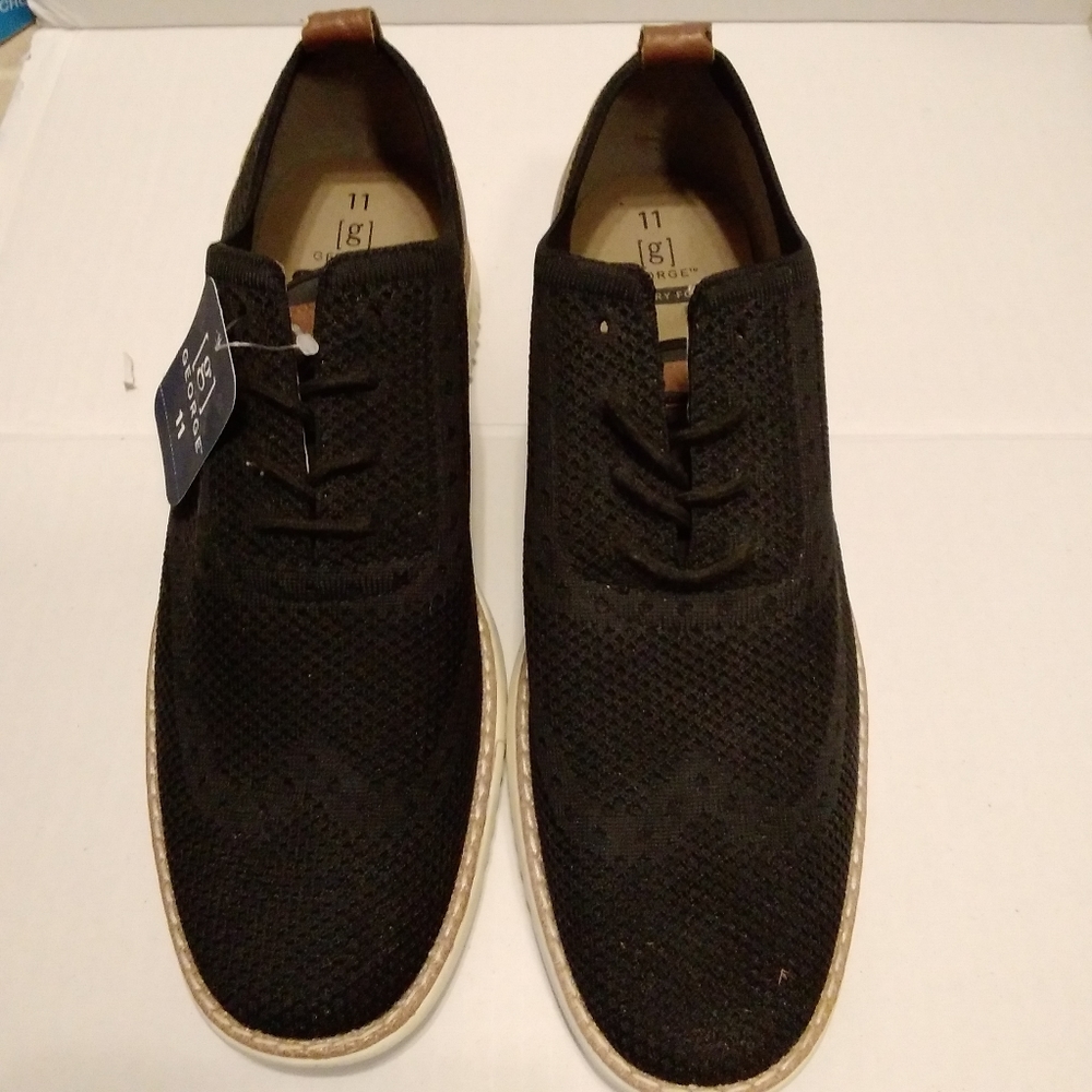 NWT George men's shoes Memory Foam Black